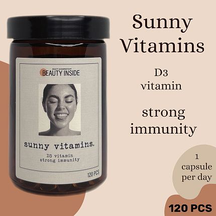 
                                Бад к пище Beauty Inside Sunny Vitamins Капсулированный витамин D3 120 капсул