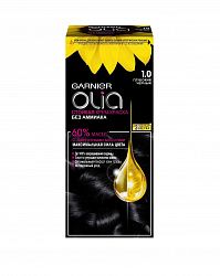 Крем - краска для волос Garnier Olia с цветочными маслами, без аммиака 1.0 Глубокий чёрный 110 мл