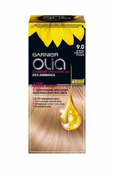 
                                Крем - краска для волос Garnier Olia с цветочными маслами, без аммиака 9.0 Очень светло-русый 110 мл