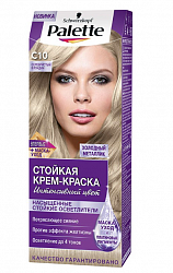 Крем - краска для волос Palette Интенсивный цвет 10-1 Серебристый блондин C10 50 мл