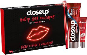 Подарочный набор CloseUp для поцелуев (зубная паста+зубная щетка+бальзам для губ)