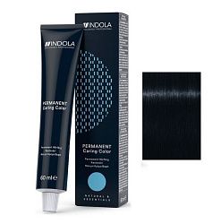 Крем - краска для волос Indola Profession Permanent Caring 1.1 чёрный пепельный 60 мл