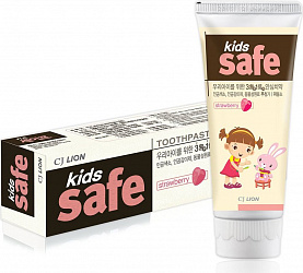 Зубная паста CJ Lion Kids Safe детская со вкусом клубники от 3-х лет 90 г