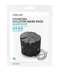 Тканевая маска для лица Lebelage древесный уголь 25 г
