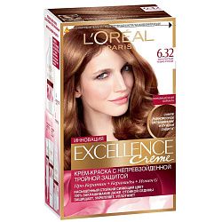 Краска для волос L'Oreal Excellence Creme 6.32 Золотистый темно-русый 192 мл