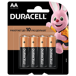 DURACELL Basic AA Батарейки пальчиковые 1.5V LR6 4шт. ПРОМО