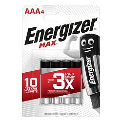 Батарейка Energizer Max мизинчиковая AAA 4 шт