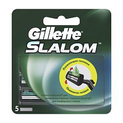 Кассета сменная для бритья Gillette SLALOM Push Clean со смазывающей полоской 5шт