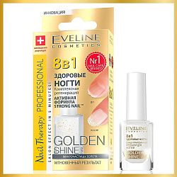 Средство для ногтей Eveline Nail Therapy Professional Комплексная регенерация Golden Shine 8 в 1 12 мл