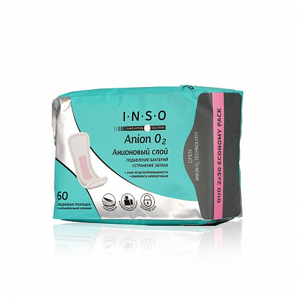 
                                Прокладки ежедневные INSO Anion O2 60 шт