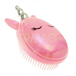 Расческа для волос Розовый единорог карманная пластик КМ21-522