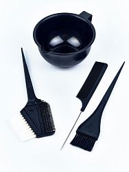 Набор для окрашивания волос: чашка 2 кисти и расческа pvc КМ21-150