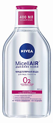 Мицеллярная вода Nivea MicellAir Дыхание кожи Смягчающая 3 в 1 для сухой и чуствительной 400 мл