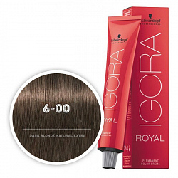 Крем - краска для волос Schwarzkopf Igora Royal №6-00 Темный русый - натуральный экстра 60 мл