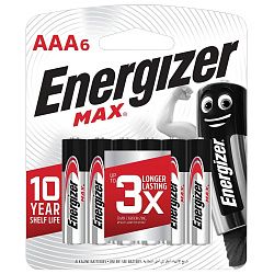 Батарейка Energizer Max мизинчиковая AAA 6 шт