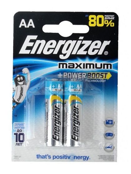 
                                Батарейка ENERGIZER Maximum LR06 AA FSB2 (2шт) 1 блистер