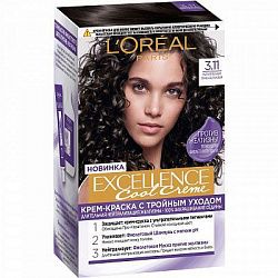 Краска для волос L'Oreal Excellence Cool Creme 3.11 тёмно-каштановый 192 мл