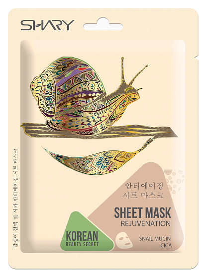 
                                Тканевая маска для лица Shary Омолаживание с муцином улитки и Центеллой азиатская 25 г