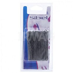 Шпильки для волос Sibel волнистые, коричневые 65 мм 50 шт