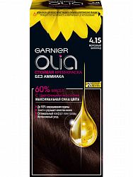 Крем - краска для волос Garnier Olia с цветочными маслами, без аммиака 4.15 Морозный шоколад 110 мл