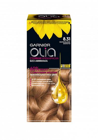 
                                Крем - краска для волос Garnier Olia с цветочными маслами, без аммиака 8.31 Пепельное золото 110 мл