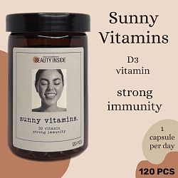 Бад к пище Beauty Inside Sunny Vitamins Капсулированный витамин D3 120 капсул