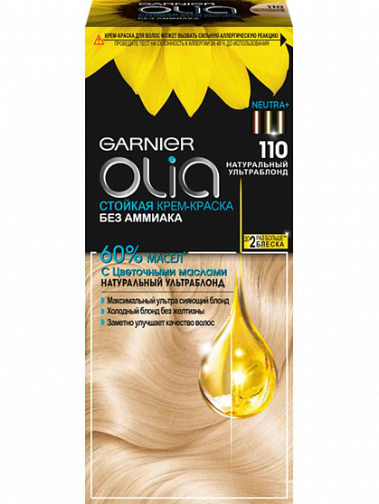 
                                Крем - краска для волос Garnier Olia с цветочными маслами, без аммиака 110 Натуральный ультраблонд 110 мл