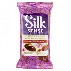 Салфетки влажные Ola! Silk Sense Универсальные Миндальное молочко 15 шт