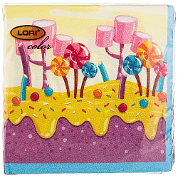 Салфетки Lori Color 2-х слойные бумажные 33*33 Сказочный торт