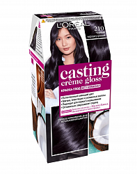 Краска для волос L'Oreal Casting Creme Gloss 210 Чёрный Перламутровый 160 мл
