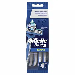 Станок для бритья Gillette Blue Simple3 одноразовый 4 шт