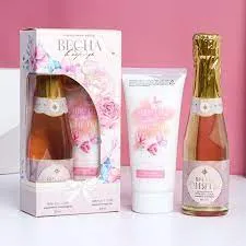 Подарочный набор Чистое счастье Весна в сердце (гель для душа шампанское + крем для тела)