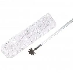 Швабра плоская КЛИНЕР, алюминевая ручка  135см, платформа 60 см, тряпка с хлопковыми волокнами