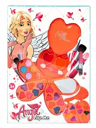 Подарочный Набор AngelLikeMe "Сердце" трехслойный (тени, блеск, помада, аппликатор, зеркало) 