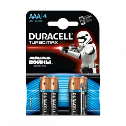 DURACELL Turbo AAA Батарейки алкалиновые 1.5V LR03 упаковка 4 шт
