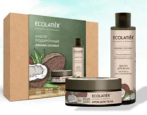 Подарочный набор Ecolatier Organic Coconut (крем для тела 200 мл, масло для душа 200 мл)