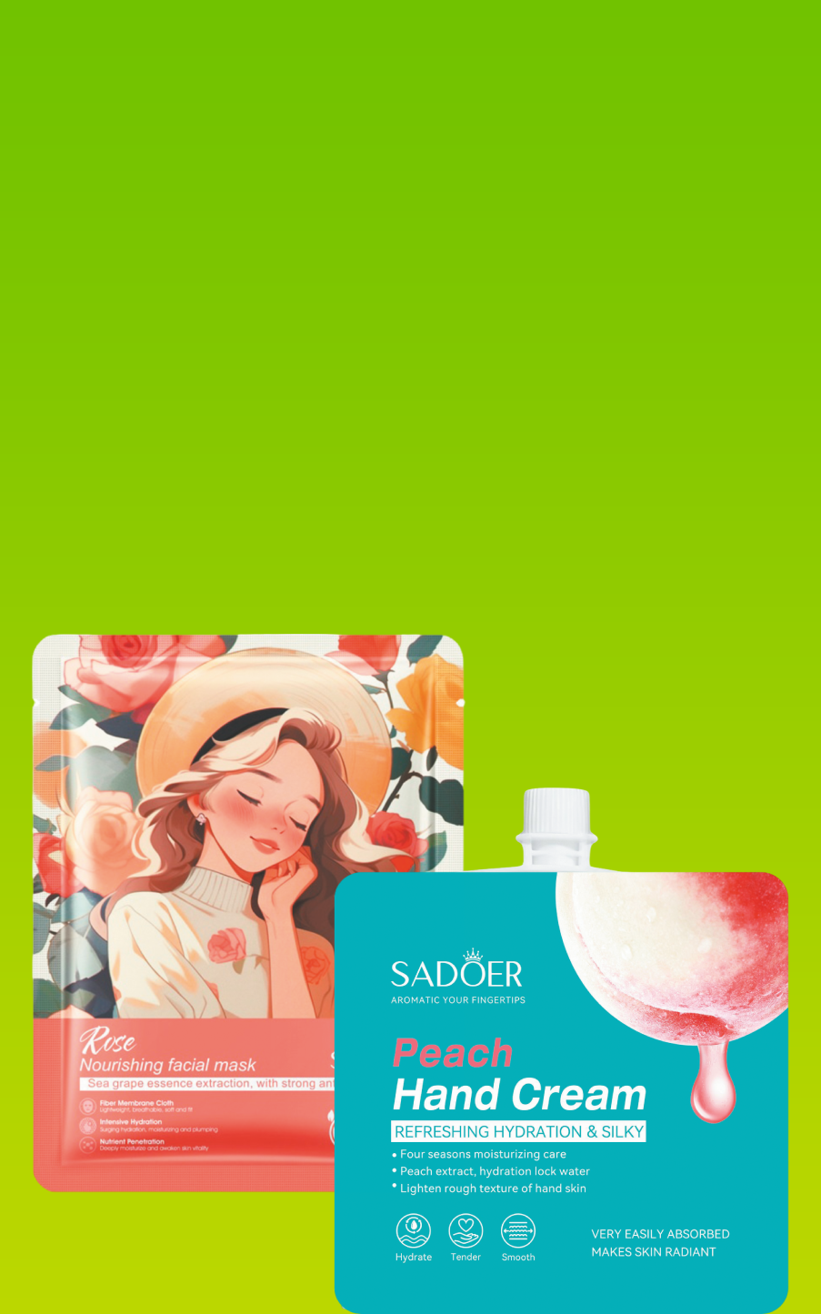 При покупке 1-й тканевой маски для лица Sadoer, 2-я по наименьшей стоимости предоставляется в подарок